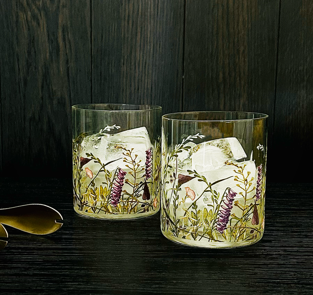 NEW Wildflower Old Fashioned Single Glass  - PRE-ORDER FOR APPROX EARLY OCT DELIVERY
