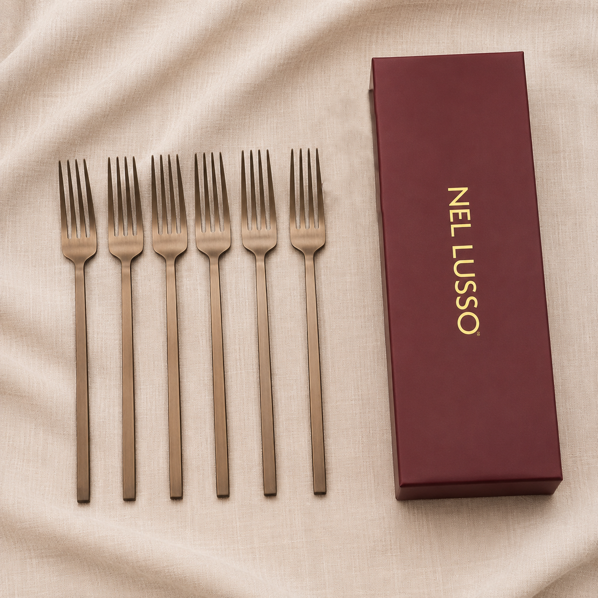 NEW Otto Dessert Fork Set of 6 Antique Bronze  - Pre order for November